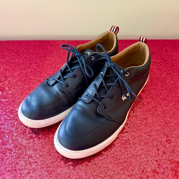 ⚓️ LACOSTE Bayliss Navy Leather Men’s Boat Casual Shoes - Picture 4 of 8